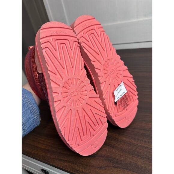 UGG Women's Classic Mini Mirror Ball Boots Pink Sequin Ankle Booties Size 8 - Picture 7 of 10